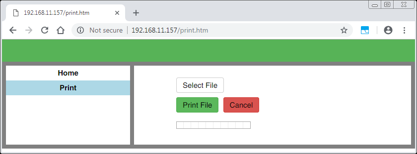 emWeb USB Printer user interface 02